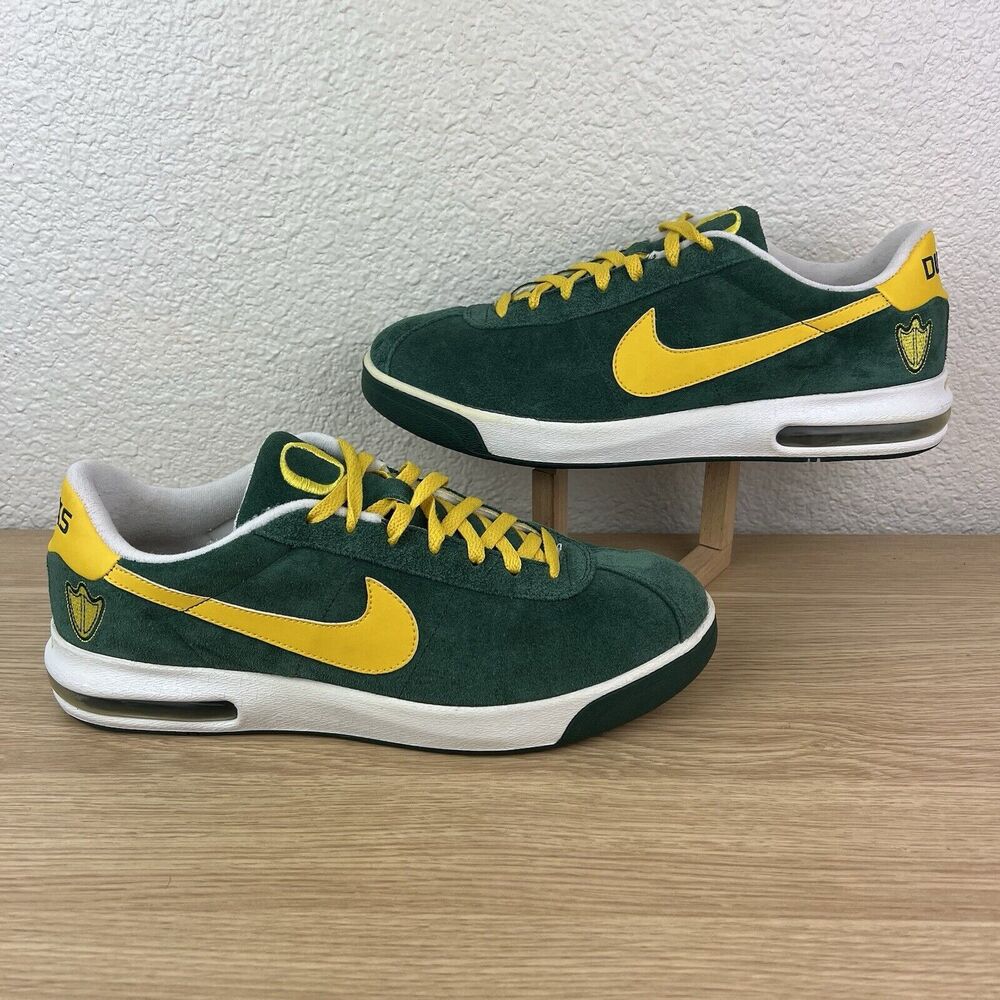 Y2K Nike Bruin Max Oregon Ducks Nike ID Suede Green Gold Men’s Size 12 - Picture 5 of 10